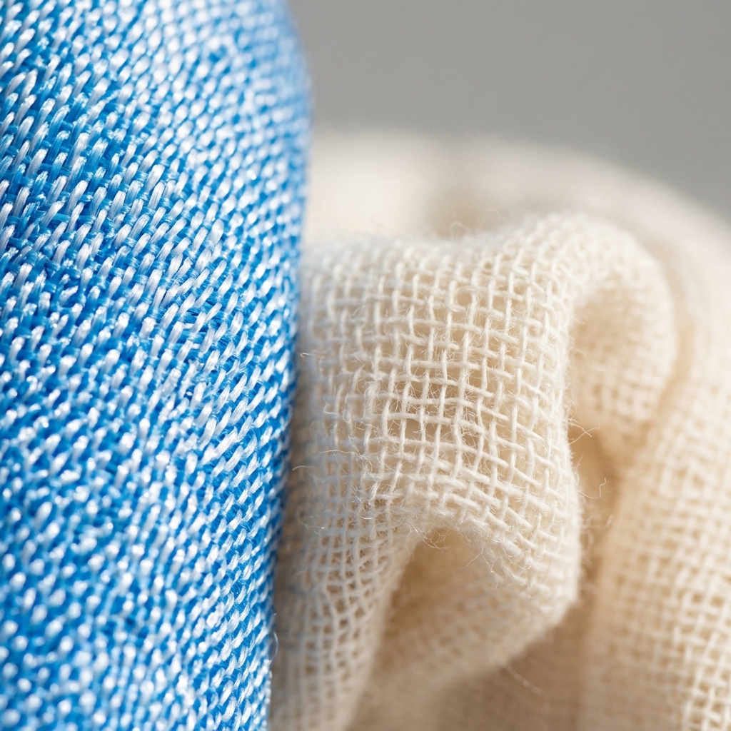 Macro shot showing natural cotton fibers