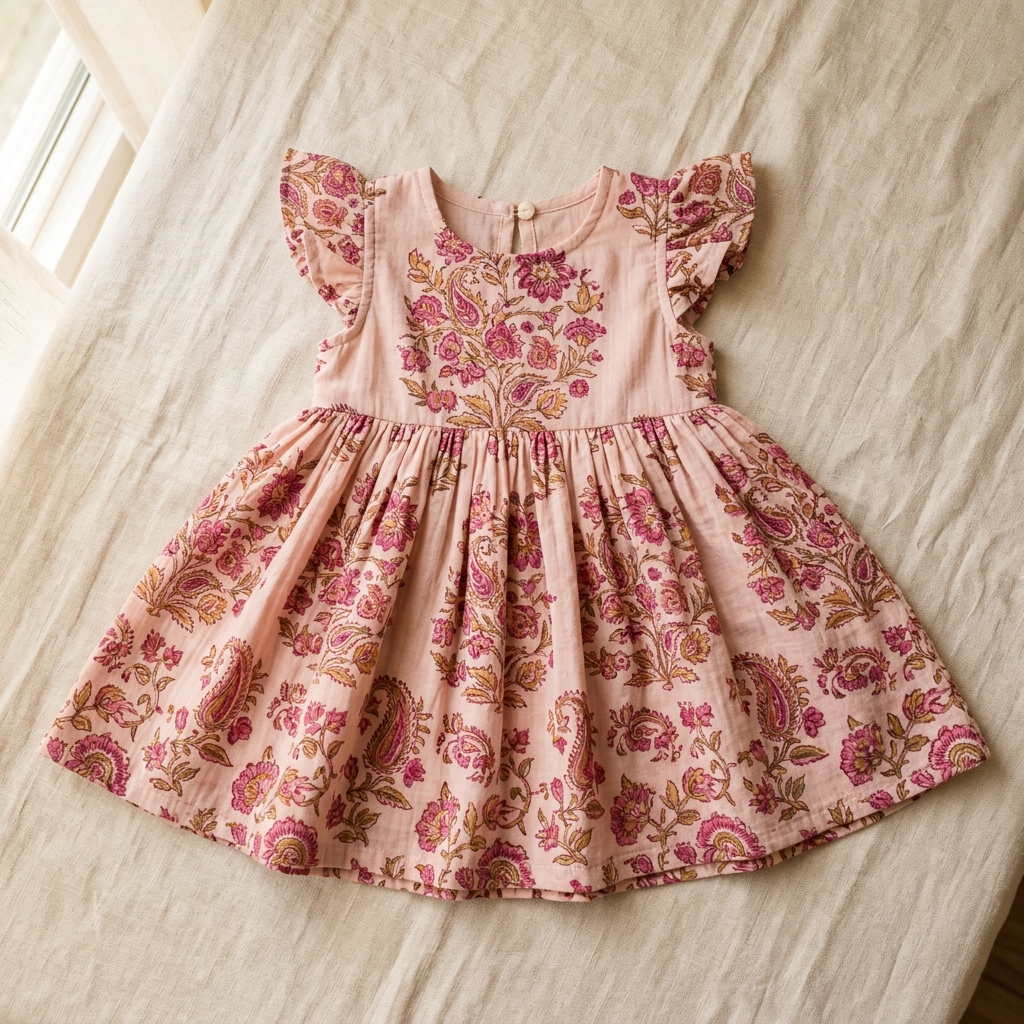 The Jaipur Pink Baby Frock