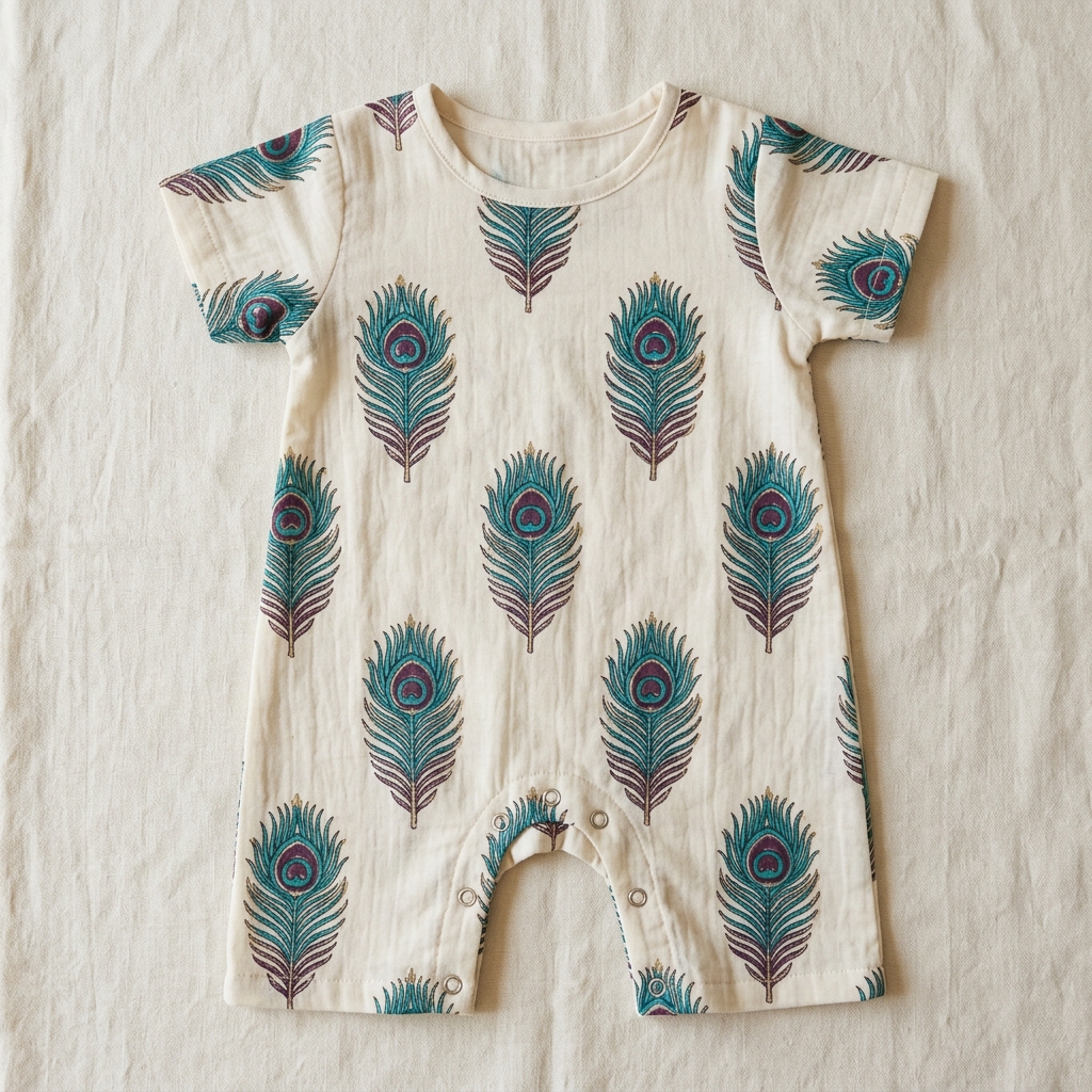 The Royal Peacock Baby Romper